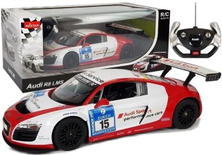 Auto R/C Audi R8 LMS Rastar 1:14 Biało-Czerwone