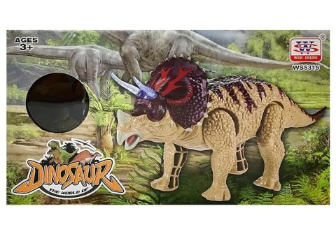 Dinozaur Triceratops Zielony Na Baterie