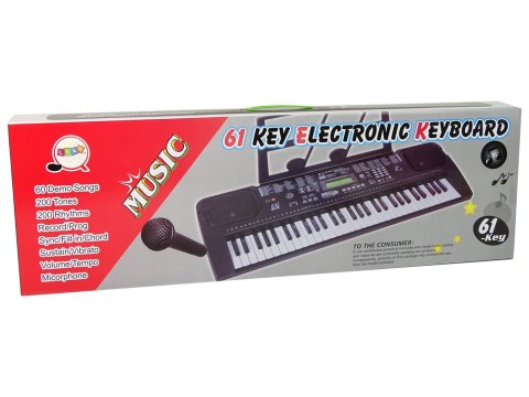 Keyboard Z Mikrofonem Instrument Muzyczny Czarny